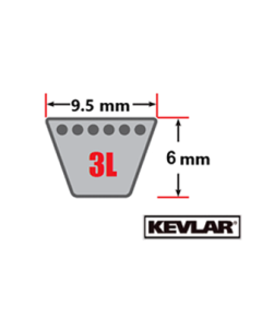 COURROIE KEVLAR 3L210 (127426) (EX RH-12-5004) RH-12-7426-Courroies type 3L 4L 5L super KB Kevlar 
