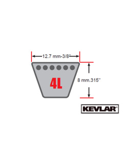 COURROIE KEVLAR 4L1040 (127547) RH-12-7547-Courroies type 3L 4L 5L super KB Kevlar 
